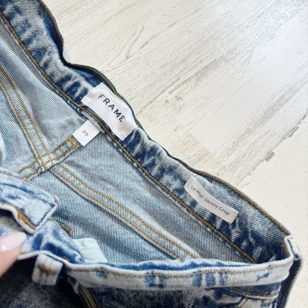 Frame Le High Skinny Crop Raw Edge Jeans Size 29